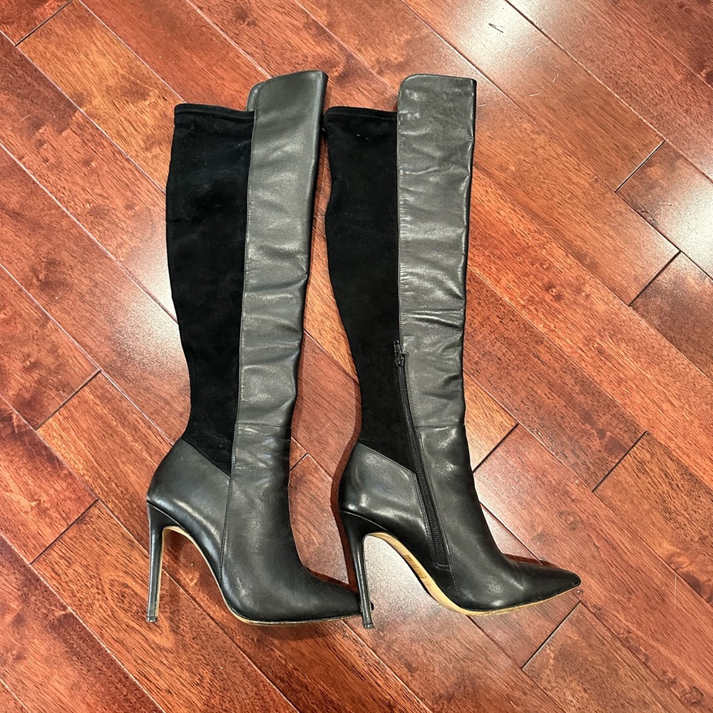 Black knee high boots